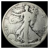 1916-D Silver Walking Liberty Half Dollar  LIGHTL