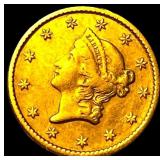 1853 Gold $1 Liberty Head CHOICE AU