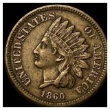 1860 Copper-Nickel Indian Head Cent NEARLY UNCIRCU