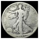 1921-S Silver Walking Liberty Half Dollar  LIGHTL