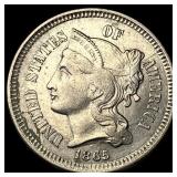 1865 Nickel Three-Cent Piece CLOSELY  UNCIRCULATE