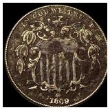 1869 Shield Nickel NEARLY UNCIRCULATED