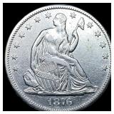 1876-CC Silver Seated Liberty Half Dollar  CHOICE