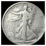 1918-D Silver Walking Liberty Half Dollar LIGHTLY