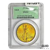 1924 $20 Gold Double Eagle PCGS MS63