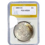 1884-CC Morgan Silver Dollar PGA MS64