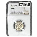 1936-S Buffalo Nickel NGC MS67
