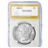 1881-S Morgan Silver Dollar PGA MS64