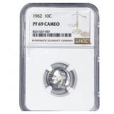 1962 Roosevelt Dime NGC PF69 Cameo