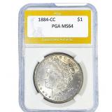 1884-CC Morgan Silver Dollar PGA MS64
