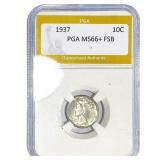 1937 Mercury Silver Dime PGA MS66+ FSB