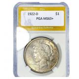 1922-D Silver Peace Dollar PGA MS63+