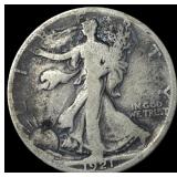 1921-S Silver Walking Liberty Half Dollar NICELY C