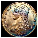 1834 Lg Dt, Sm Let O-108 Capped Bust Half Dollar