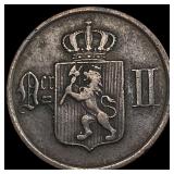1893 Norway Bronze 2 Ore