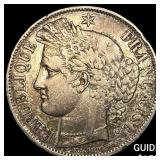 1849A France Silver 5 Francs