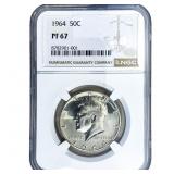 1964 Kennedy Half Dollar NGC PF67