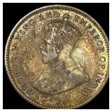 1921 Ceylon Silver 10 Cents