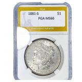 1881-S Morgan Silver Dollar PGA MS66