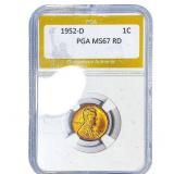 1952-D Wheat Cent PGA MS67 RD