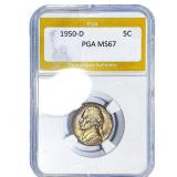 1950-D Jefferson Nickel PGA MS67