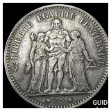 1875A France Silver 5 Francs