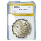 1882-O Morgan Silver Dollar PGA MS65