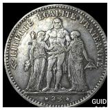 1875A France Silver 5 Francs