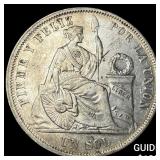 1866/56 Peru Silver 1 Sol