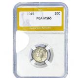 1945 Mercury Silver Dime PGA MS65