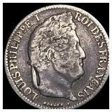 1842 France Silver 1/2 Franc KM 741.13