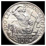 1949 Czechoslovakia Silver 100 Korun