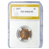 1927 Wheat Cent PGA MS66 RD