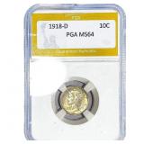 1918-D Mercury Silver Dime PGA MS64