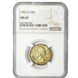 1952-D Washington Silver Quarter NGC MS67