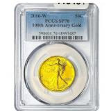 2016-W 100th Ann. 1/2oz Gold Walking Liberty 50C