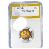 1935-D Wheat Cent PGA MS65 RB