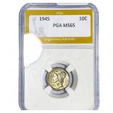 1945 Mercury Silver Dime PGA MS65