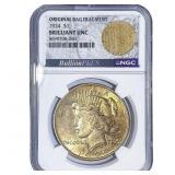 1924 Silver Peace Dollar NGC BU