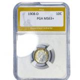 1908-D Barber Dime PGA MS63+