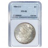 1884-CC Morgan Silver Dollar NNC MS66