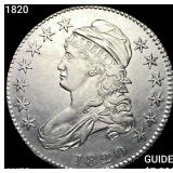 1820 Capped Bust Half Dollar CHOICE AU