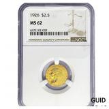1926 $2.50 Gold Quarter Eagle NGC MS62
