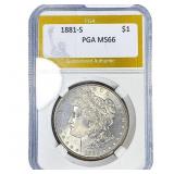 1881-S Morgan Silver Dollar PGA MS66