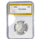 1892 Barber Quarter PGA MS64