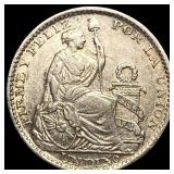 1902/1897 Peru Silver 1 Dinero KM 204.2