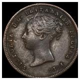 1843 Ceylon Copper 1/2 Farthing