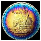 1877-S Toned Silver Trade Dollar CLOSELY  UNCIRCU
