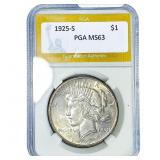 1925-S Silver Peace Dollar PGA MS63