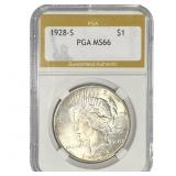 1928-S Silver Peace Dollar PGA MS66